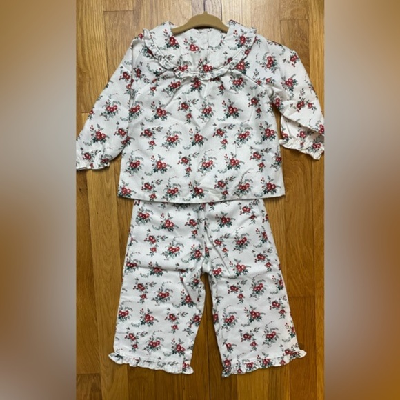 Janie and Jack Floral Pajama Set 12-18M - Picture 1 of 7
